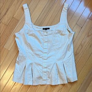 Banana Republic Cream Denim Bustier Sleeveless Blouse